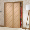 Minimalist Wardrobe Door & Frame Kit - Two Monza Oak Doors - Unfinished