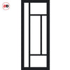 Single Sliding Door & Premium Wall Track - Eco-Urban® Morningside 5 Pane Door DD6437SG Frosted Glass - 6 Colour Options