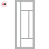 Double Sliding Door & Premium Wall Track - Eco-Urban® Morningside 5 Pane Doors DD6437SG Frosted Glass - 6 Colour Options