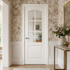 Moulded Classical 6 Pane White Primed Internal Door - Clear Glass