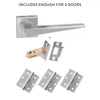 Three Pack Forme Naxos Designer Lever on Minimal Square Rose Satin Chrome Combo Handle Pack