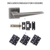 Four Pack Forme Naxos Designer Lever on Minimal Square Rose Urban Graphite Combo Handle Pack