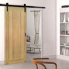 Single Sliding Door & Black Barn Track - Norwich American Oak Veneer Door - Unfinished