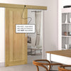 Single Sliding Door & Wall Track - Norwich Real American Oak Veneer Door - Unfinished