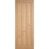 Premium Single Sliding Door & Wall Track - Coventry Contemporary Oak Panel Door - Unfinished