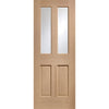 Premium Single Sliding Door & Wall Track - Malton Oak Door - Bevelled Clear Glass - Prefinished