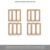 Room Divider - Pattern 10 Oak Clear Glass Unfinished Double Doors with Single Side