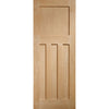 SpaceEasi Top Mounted Black Folding Track & Double Door - DX 1930'S Oak Panel Door - Prefinished