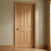Oak Fire Internal Door, Regency 4 Panel - Raised Mouldings - 1/2 Hour Fire Rated