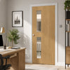 Made to Order Fire Internal Door - Flush American White Oak Veneer - 30 Minute Fire Rated - Clear Glass - 07 - Prefinished