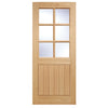 Cottage Oak Door 6L - Clear Double Glazing - Colour Options