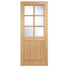 Cottage Oak Door 6L - Clear Double Glazing - Colour Options