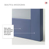 Urban Deco® Solid Wood Internal Door UK Made - Clear Glass - Heather Blue Premium Primed - Bespoke Sizes