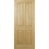 Top Mounted Stainless Steel Sliding Track & Door - Regency 4 Panel Oak Door - Prefinished