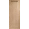 Premium Single Sliding Door & Wall Track - Pattern 10 Oak 1 Panel Door - Unfinished