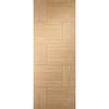 Premium Single Sliding Door & Wall Track - Ravenna Oak Flush Door - Prefinished