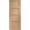 Premium Single Sliding Door & Wall Track - Shaker Oak 4 Panel Door - Prefinished