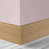 Thru Simple Oak Veneer Skirtings on Solid Core - One Round Edge - Not Decorated