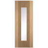 Sydney Oak Internal Door Pair - Clear Glass - Prefinished