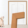 Made to Size Double Interior Prefinished Oak Veneered Frame and Simple Architrave Set
