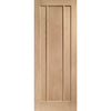 SpaceEasi Top Mounted Black Folding Track & Double Door - Worcester Oak 3 Panel Door - Unfinished