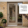 External Door & Frame Set - Shaker 1L Oak - Clear Double Glazing - One Unglazed Side Screen
