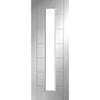 Premium Single Sliding Door & Wall Track - Palermo 1 Pane Flush Door - Clear Glass - White Primed