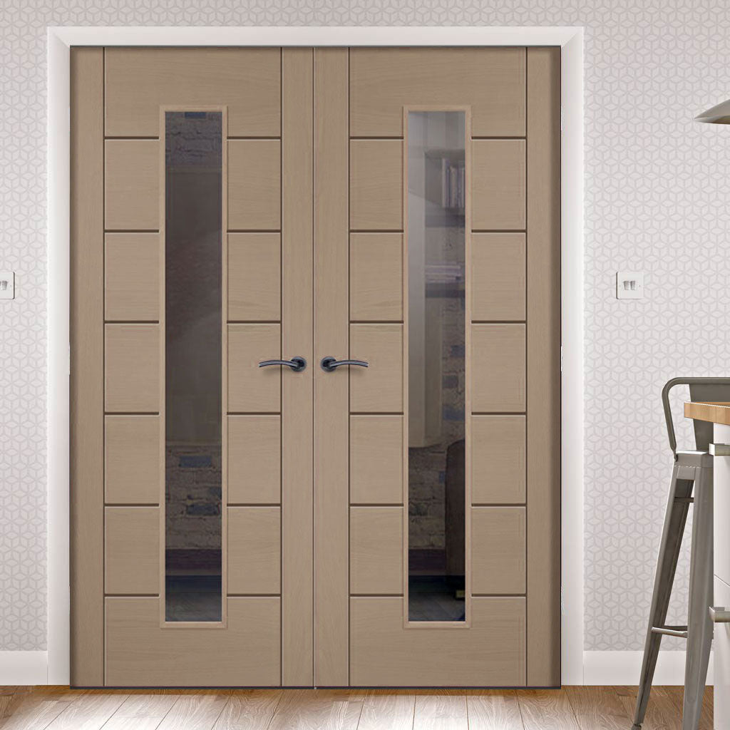 Prefinished Bespoke Palermo 1L Glazed Door Pair - Choose Your Colour