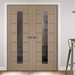 Image: Prefinished Bespoke Palermo 1L Glazed Door Pair - Choose Your Colour