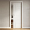 Pamplona Flush Evokit Pocket Fire Door - 1/2 Hour Fire Rated - White Primed