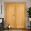 Pattern 10 Oak Panel Internal Door Pair - Unfinished