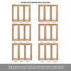 Room Divider - Pattern 10 Oak Clear Glass Unfinished Double Doors with Single Side