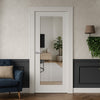 Pattern 10 Style Internal Door - Clear Glass - White Primed
