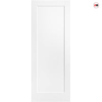 White door with a minimal design on a white background