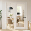 ThruEasi White Room Divider - Pattern 10 with Clear Glass Unfinished Door with Full Glass Side