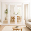 ThruEasi Room Divider - Pattern 10 White Primed Clear Glass Double Doors with Double Sides