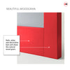 Urban Deco® Solid Wood Internal Door UK Made - Clear Glass - Pillar Box Red Premium Primed - Bespoke Sizes