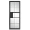 SpaceEasi Top Mounted Black Folding Track & Double Door - Industrial Plaza Black Internal Door - Clear Glass - Prefinished