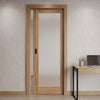 Pattern 10 Oak Single Evokit Pocket Door - Full Pane Frosted Glass