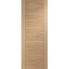 Premium Single Sliding Door & Wall Track - Portici Oak Flush Door - Aluminium Inlay - Prefinished
