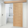 Single Sliding Door & Wall Track - Palermo Oak Door - Prefinished
