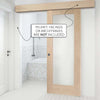Single Sliding Door & Wall Track - Pattern 10 Oak Shaker 1 Pane Door - Obscure Glass - Prefinished