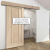 Single Sliding Door & Wall Track - Worcester Oak 3 Panel Door - Prefinished