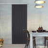 Premium Single Sliding Door & Wall Track - Laminate Montreal Black Door - Prefinished