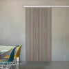Premium Single Sliding Door & Wall Track - Laminate Montreal Light Grey Door - Prefinished
