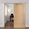 Premium Single Sliding Door & Wall Track - Pattern 10 Oak 1 Panel Door - Prefinished