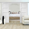 Premium Double Sliding Door & Wall Track - Shaker 4P Door - White Primed