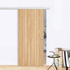 Premium Single Sliding Door & Wall Track - Montreal Oak Flush Internal Door - Prefinished