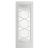 Top Mounted Black Sliding Track & Door - Shaker Quartz Glazed Internal Door - White Primed