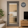 UK Made to Measure - Redford 1L Interior Door - Reeded Glass - Premium Primed - 7 Colour Options